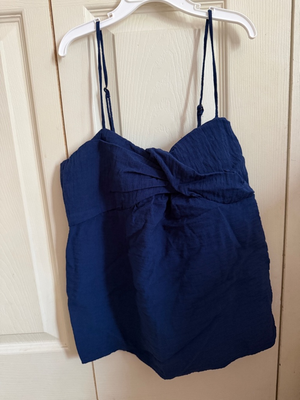 Banana Republic Navy Smocked Strapless Top